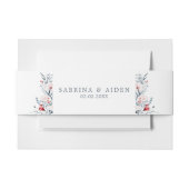 Rode en blauwe bloemen bruiloft uitnodigingen wikkel (Voorkant Voorbeeld)