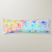 Rode en blauwe bloemen lichaamskussen (Voorkant)