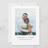 Rode en blauwe bloemen trouwfoto Sla de datum op Save The Date (Achterkant)