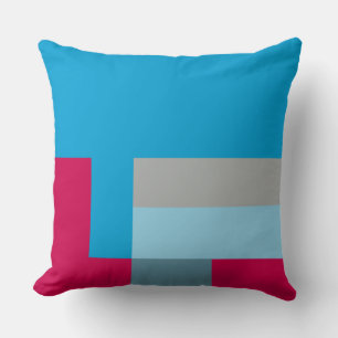 Rode en blauwe blokken kussen