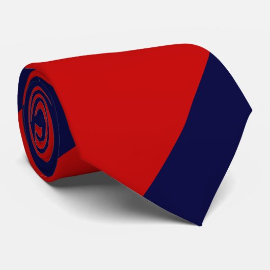Rode en blauwe brede streep stropdas (Opgerold)