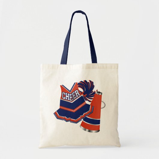 Rode en blauwe Cheerleader Tote Bag (Voorkant)