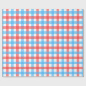 Rode en Blauwe Chex Cadeaupapier (Vlak)