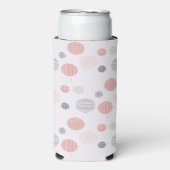 Rode en blauwe cirkels op wit seltzer blikjeskoeler (Seltzer Voorkant)