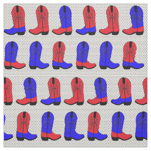 Rode en blauwe cowboy Boots op kleine puntenachter Stof