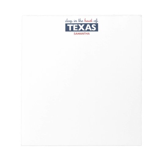 Rode en blauwe diepte in het hart van Texas Notitieblok (Voorkant)