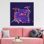 rode en blauwe drums canvas afdruk (Insitu (Woonkamer))