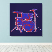 rode en blauwe drums canvas afdruk (Insitu (Houten vloer))