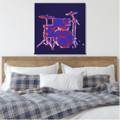 rode en blauwe drums canvas afdruk (Insitu (Slaapkamer))