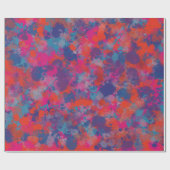 Rode en blauwe druppels Modern Digital Abstract Cadeaupapier (Vlak)