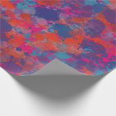 Rode en blauwe druppels Modern Digital Abstract Cadeaupapier (Hoek)