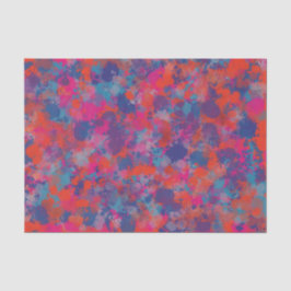 Rode en blauwe druppels Modern Digital Abstract Tissuepapier