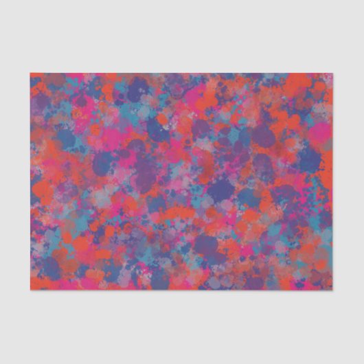 Rode en blauwe druppels Modern Digital Abstract Tissuepapier (Voorkant)