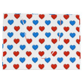 Rode en blauwe elegante hartvorm grote cadeautas (Achterkant)