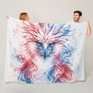 Rode en Blauwe Filipijnen Adelaar Geometrische Kun Fleece Deken