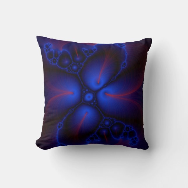 rode en blauwe fractale kunstkussens kussen (Voorkant)