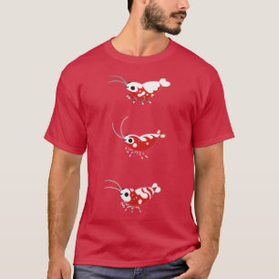Rode en blauwe garnaal t-shirt