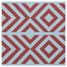 Rode en Blauwe Geometrische Chevrons en Diamanten Stof