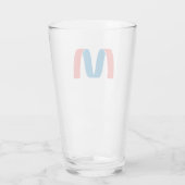 Rode en Blauwe Gestileerde Vette Geometrische Lett Glas (Achterkant)