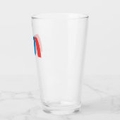 Rode en Blauwe Gestileerde Vette Geometrische Lett Glas (Links)