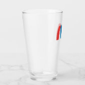 Rode en Blauwe Gestileerde Vette Geometrische Lett Glas (Rechts)