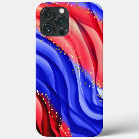 Rode en blauwe golven Case-Mate iPhone case (Achterkant)