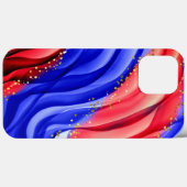 Rode en blauwe golven Case-Mate iPhone case (Achterkant (horizontaal))