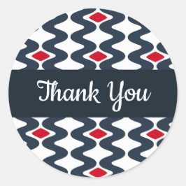 Rode en Blauwe Golvende Bedankt Sticker