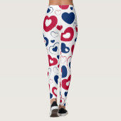 Rode en blauwe grote hartenlegging leggings (Achterkant)