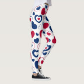 Rode en blauwe grote hartenlegging leggings (Rechts)