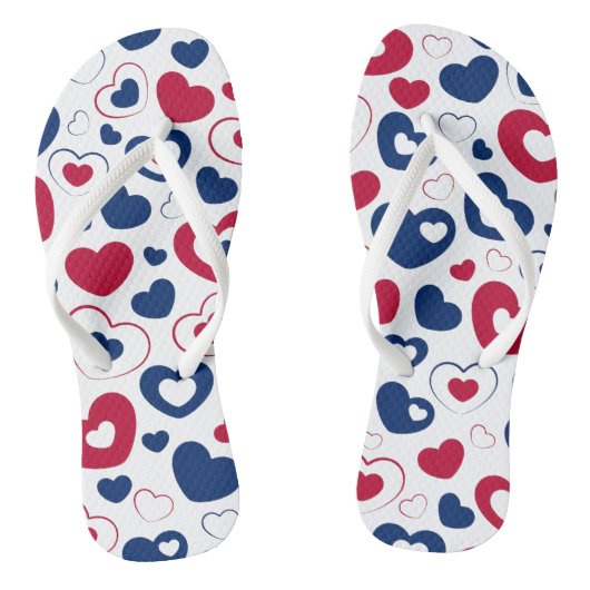 Rode en Blauwe Hart Slippers Teenslippers (Voetbed)