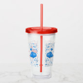 Rode en blauwe harten acryl drinkbeker (Rechts)