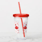 Rode en blauwe harten acryl drinkbeker (Links)