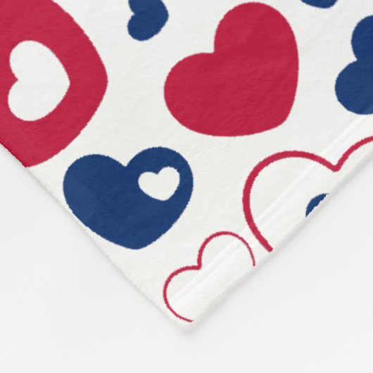 Rode en blauwe harten deken (Hoek)