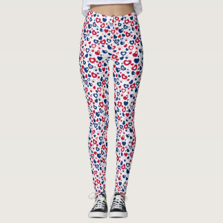 Rode en Blauwe Harten Leggings voor Kleine Meisjes