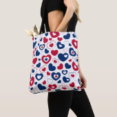 Rode en Blauwe Hartentassen Tote Bag (Dichtbij)