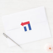 Rode en Blauwe Hillary Hebreeuwse Sticker (Envelop)