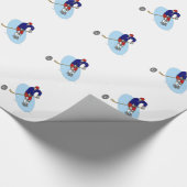 RODE EN BLAUWE HOCKEYSPELER CADEAUPAPIER (Hoek)