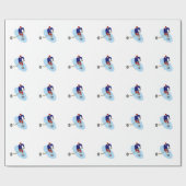 RODE EN BLAUWE HOCKEYSPELER CADEAUPAPIER (Vlak)