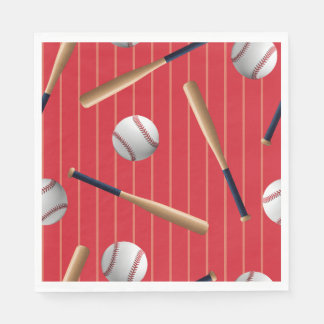 Rode en Blauwe Honkbal Verjaardag Servet