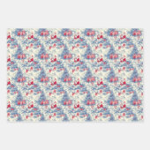 Rode en blauwe kerst Vintage Chinoiserie Inpakpapier Vel (Voorkant 2)
