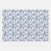 Rode en blauwe kerst Vintage Chinoiserie Inpakpapier Vel (Voorkant 3)