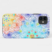 Rode en blauwe kleurrijke bloemen Case-Mate iPhone case (Achterkant (horizontaal))