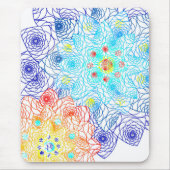 Rode en blauwe kleurrijke bloemen muismat (Voorkant)