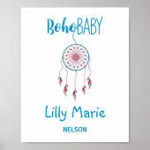Rode en blauwe kleurrijke boho baby dreamcatcher poster (Voorkant)