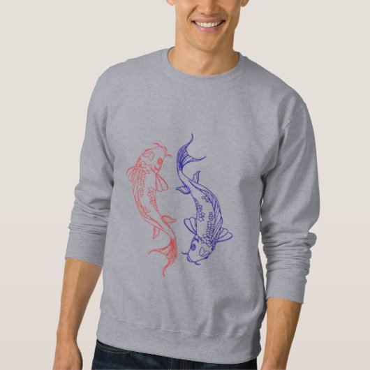 Rode en Blauwe Koi Cirkelkunst Trui (Voorkant)