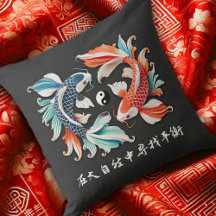 Rode en blauwe Koi Prosperity Yin Yang