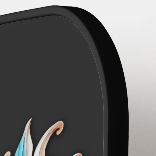 Rode en blauwe Koi Prosperity Yin Yang Pickleball Paddle (Links Detail)