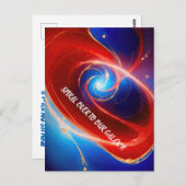 Rode en Blauwe Kosmische Spiraal Briefkaart (Voorkant / Achterkant)