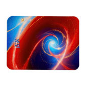 Rode en blauwe kosmische spiraal magneet (Horizontaal)
